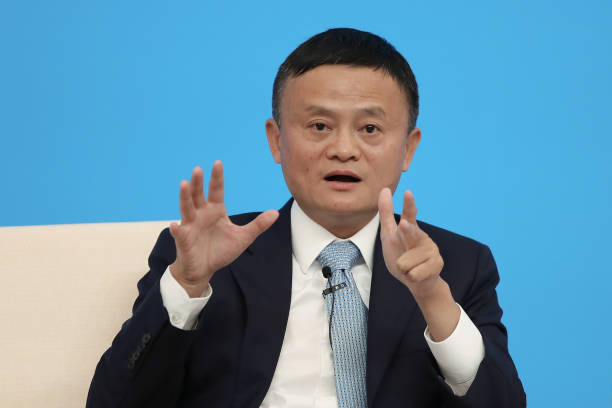 A picture of Jack Ma speaking